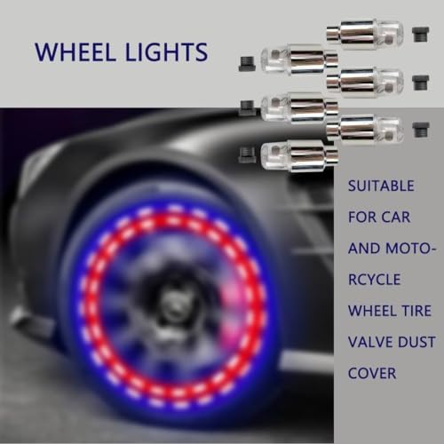 6 Pcs LED Car Wheel Valve Dust Cap Lights Y222810