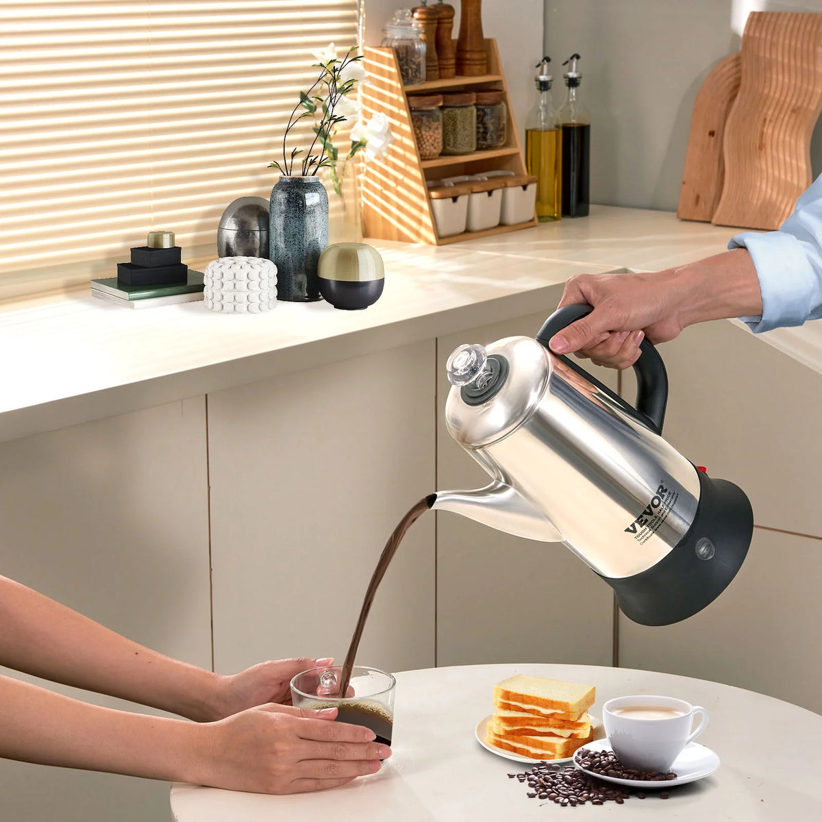 12-Cup Stainless Steel Electric Coffee Percolator J9457