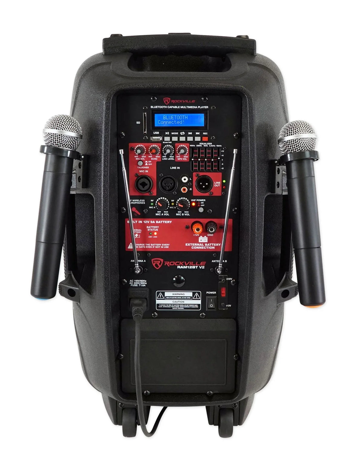 12" Rechargeable Powered 600W DJ PA Speaker with Bluetooth H9551