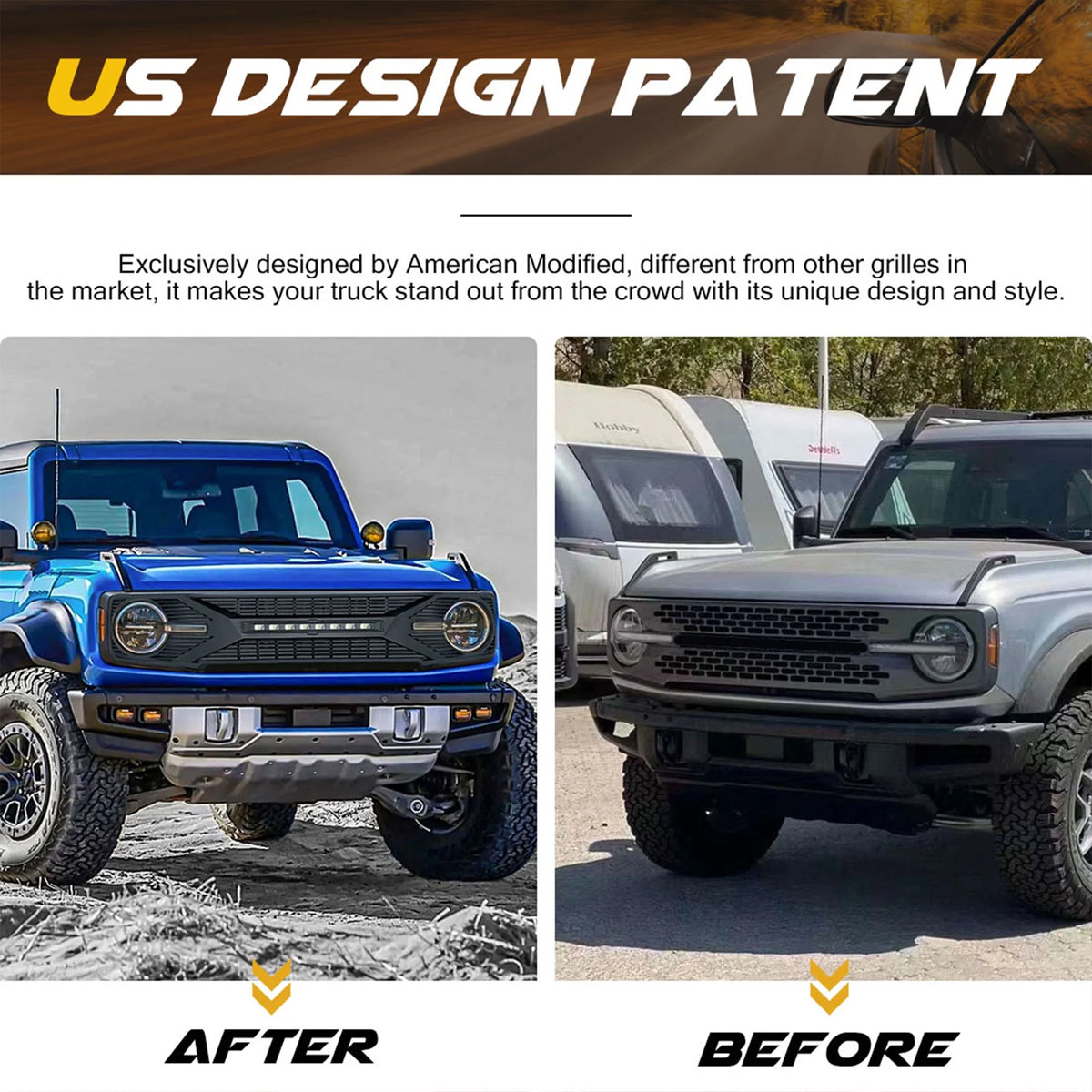 Grille with Lights for Ford Bronco G17875
