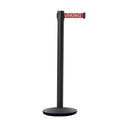 Retractable Belt Barrier Black Post Cast Iron Base 7.5 ft. Belt J54807