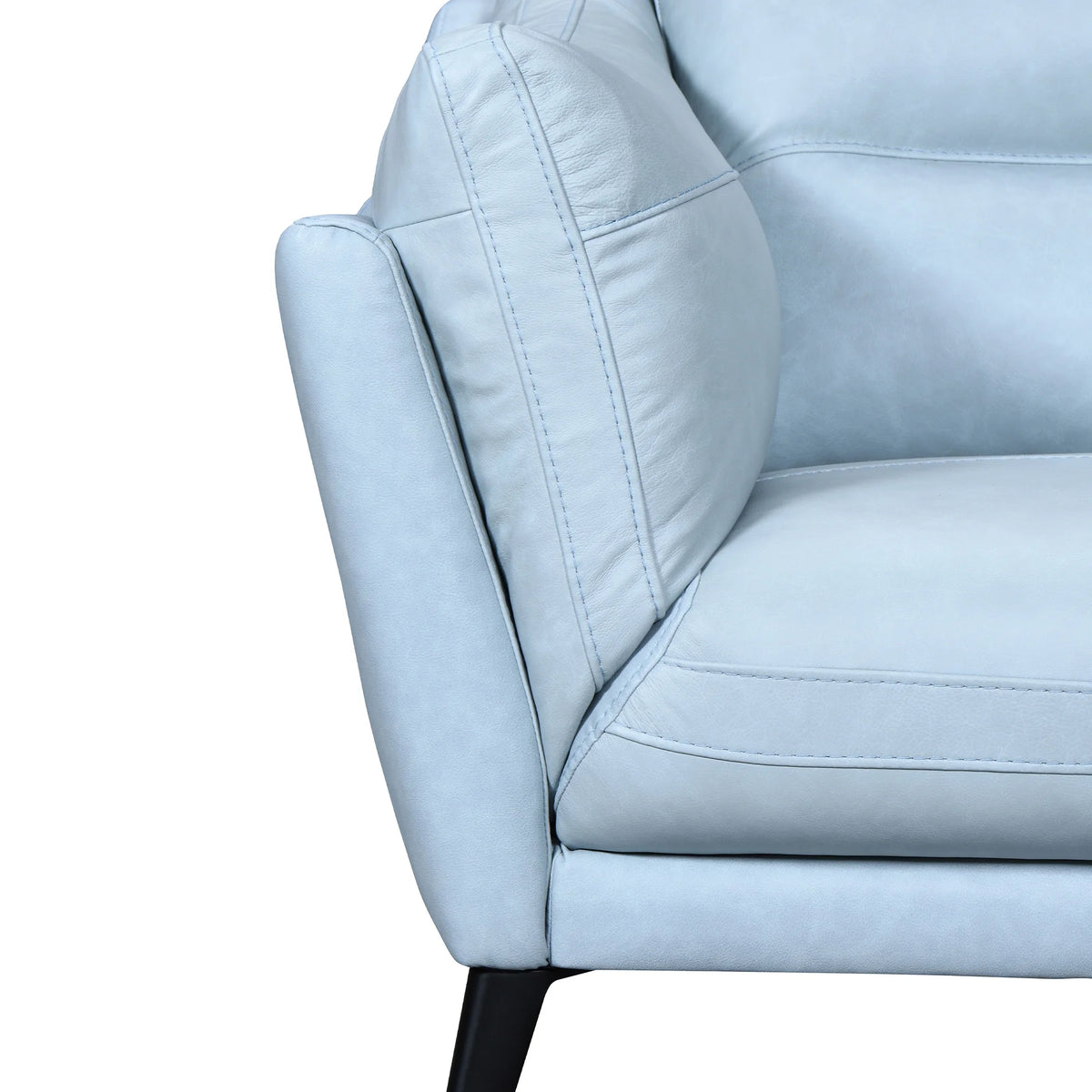 Sky Blue Leather Sofa I75202