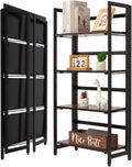 5-Tier Tall Bookcase, Industrial Style Bookshelf, Rustic Brown I955477