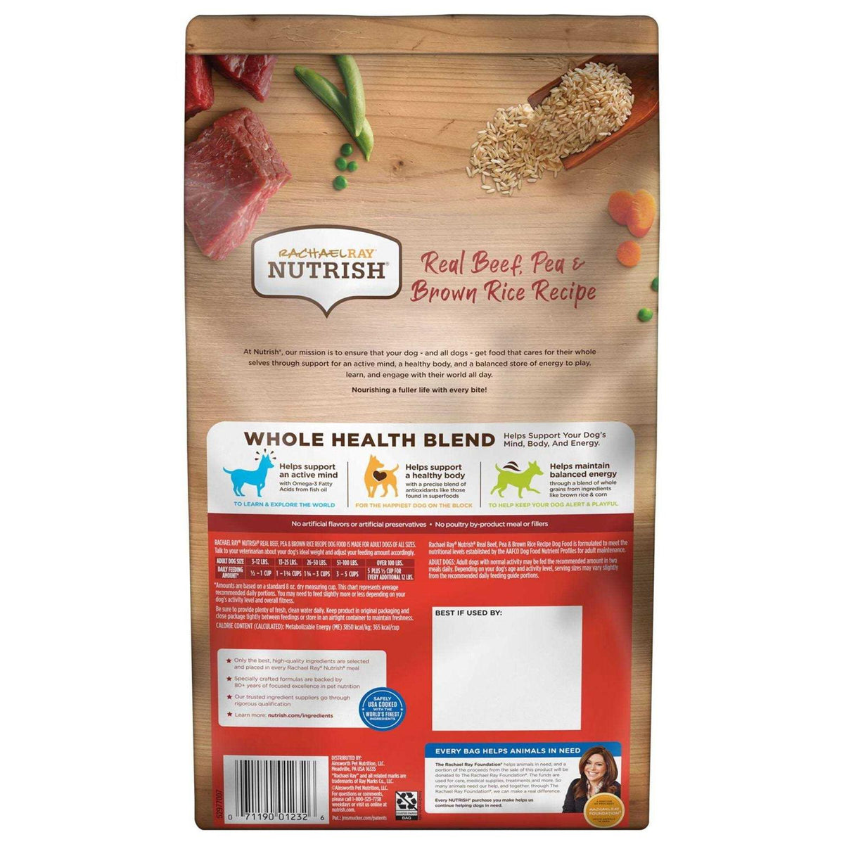Real Beef Pea Brown Rice Recipe Dry Dog Food B9672