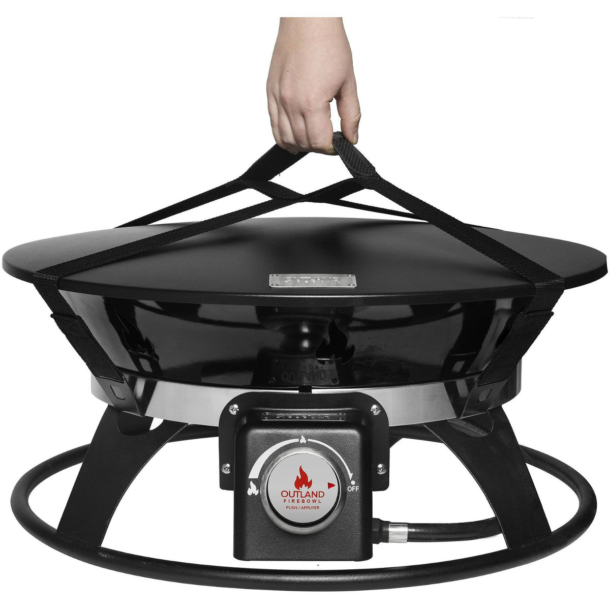 21 Inch Steel Portable Propane Fire Pit with Cover and Carry Kit K154861