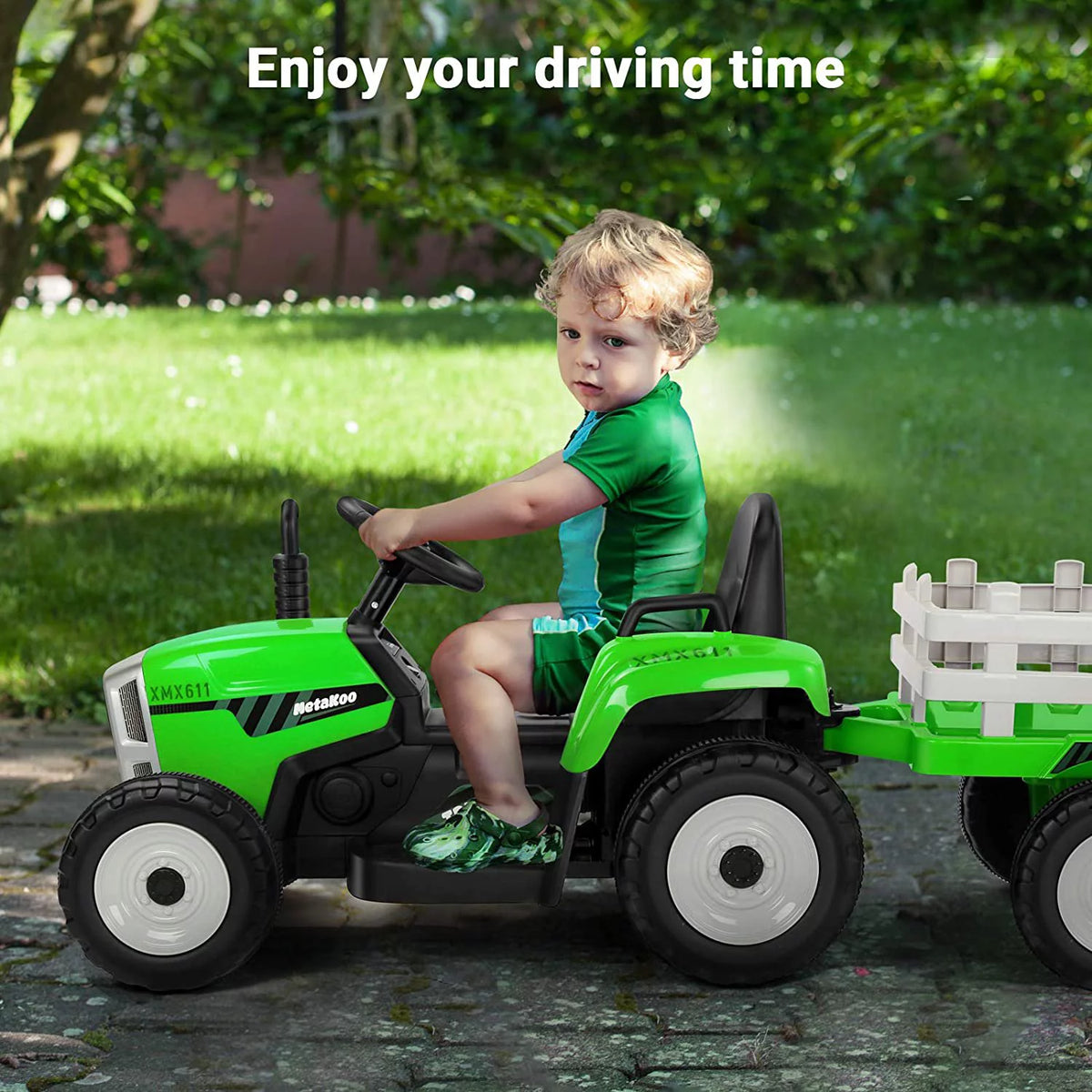 12V Kids Ride On Tractor with Trailer S29325