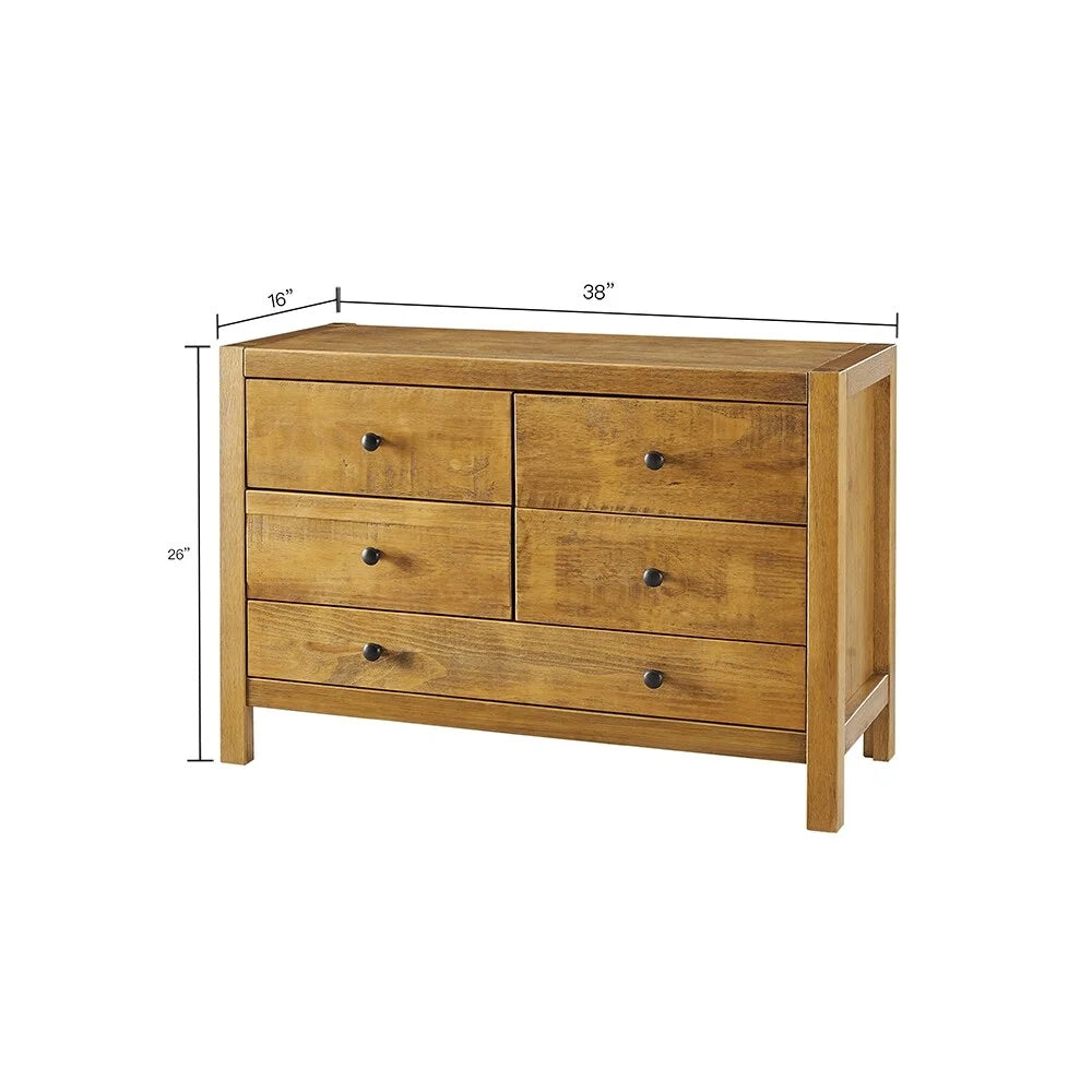Rustic Wood 5-Drawer Dresser E25313