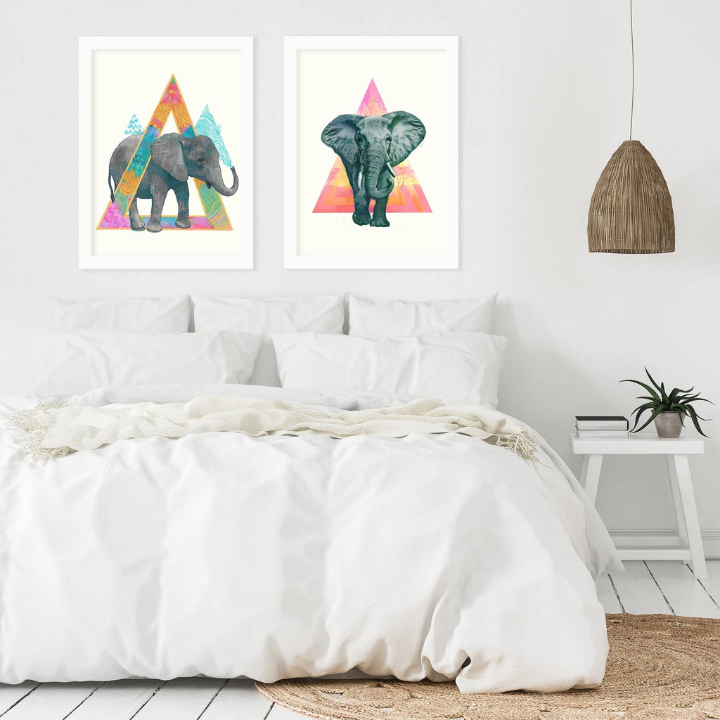 2 Piece White Framed Print Set D5740