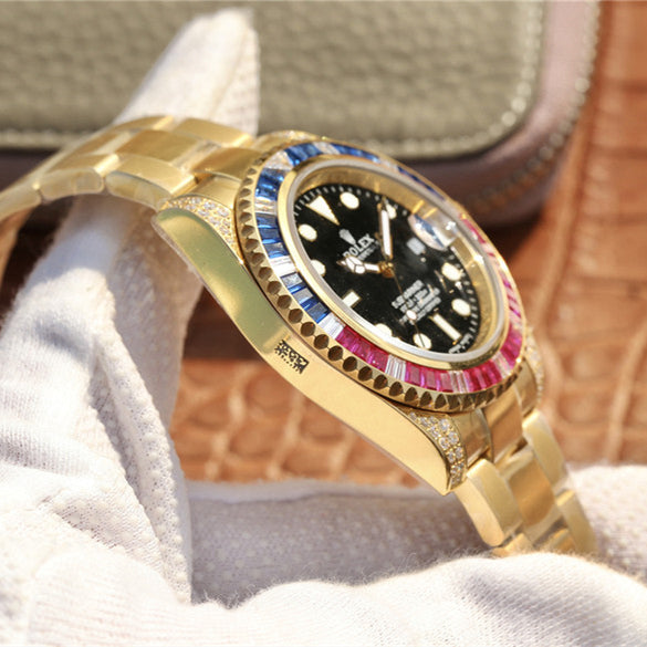 Golden Blue Red Diamond Black Dial 40mm G32503