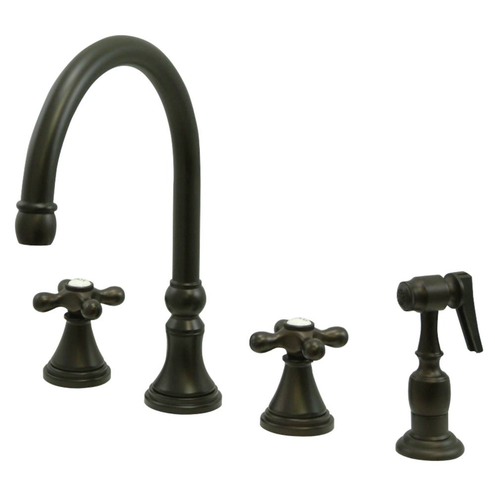 Oil Rubbed Bronze Deck Mount Kitchen Faucet with Brass Sprayer A27595
