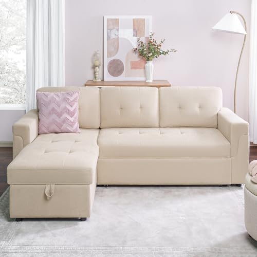 Dark Gray Velvet Reversible Sleeper Sectional Sofa F68340