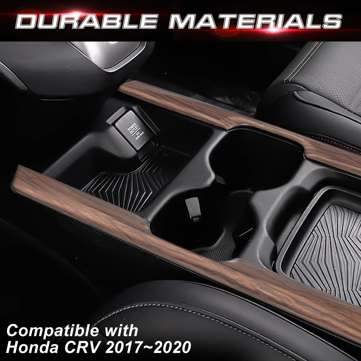 Center Console Cup Holder Side Panel Molding Cover Trim Peach Wood Grain H960735
