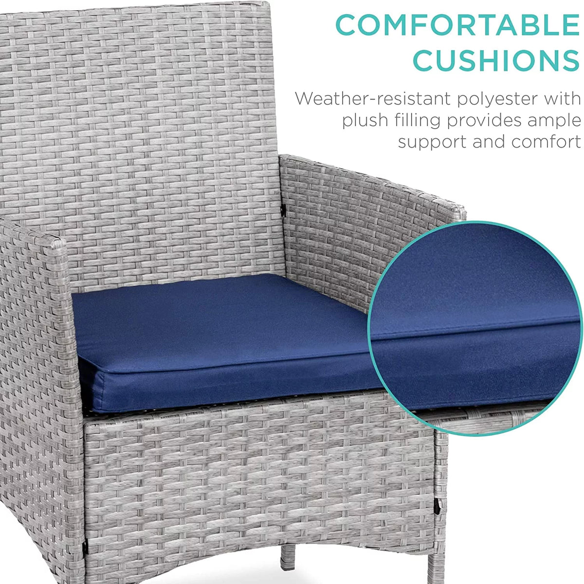 3-Piece Outdoor Wicker Bistro Set with 2 Chairs and Storage Table U3651
