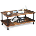 Industrial Coffee Table with Storage Shelf Z157