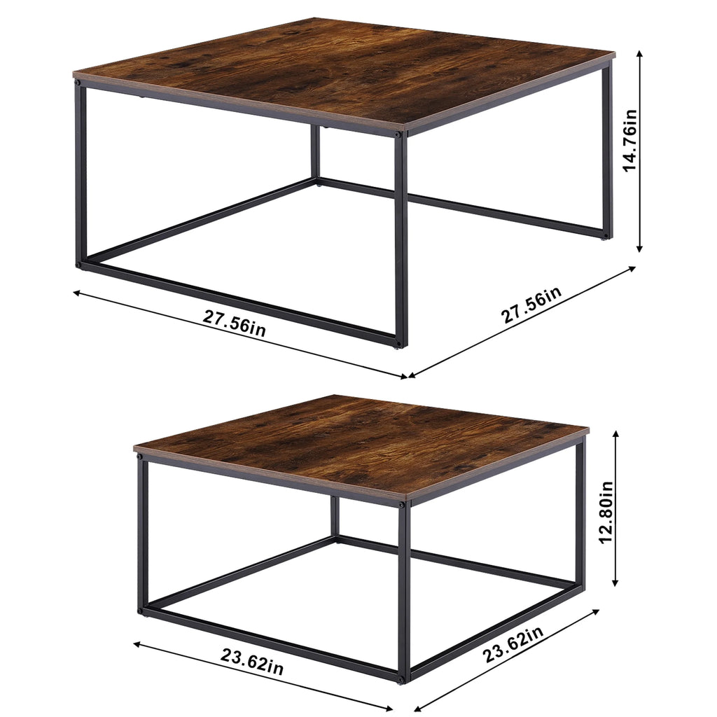 Brown Wood Nesting Coffee Table Set I534