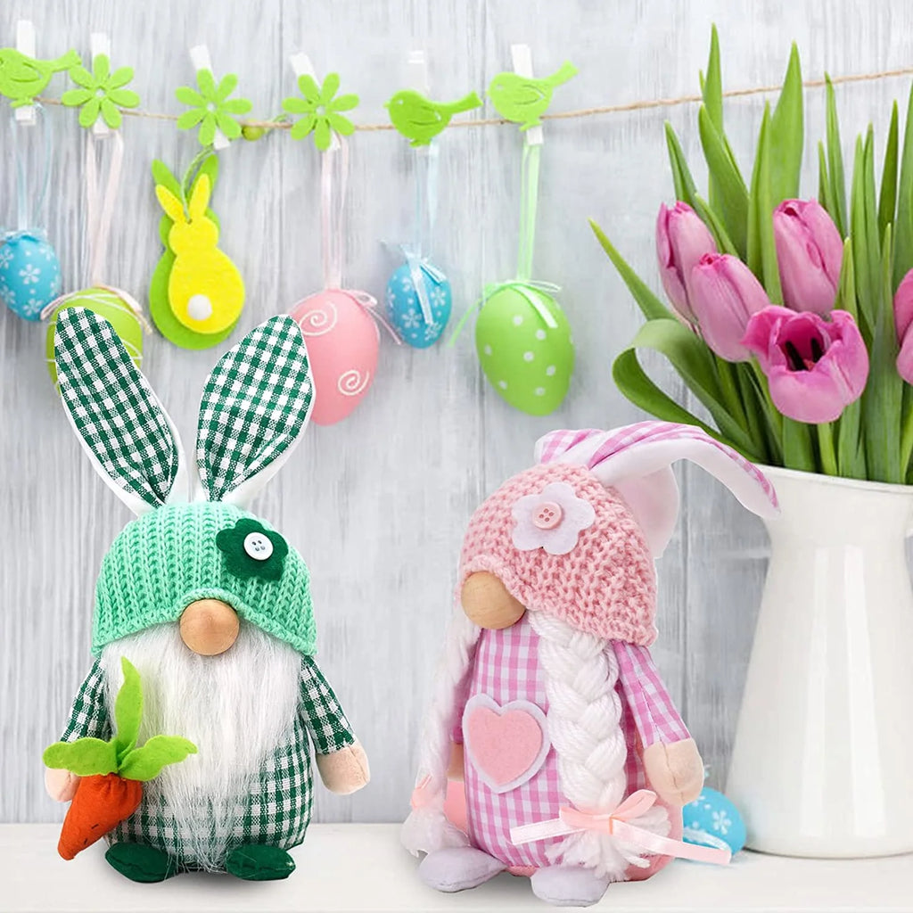 2 Pack Handmade Plush Gnome Decor B5841