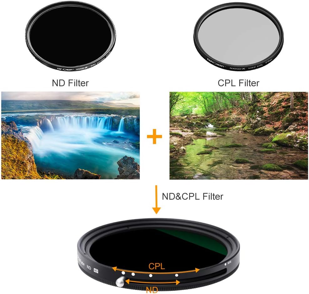 67mm Variable ND2-ND32 ND Filter and CPL Circular Polarizing Filter 2 in 1 P6410
