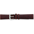 Brown Ostrich Grain Leather Watch Band 19Mm Silver Q811821