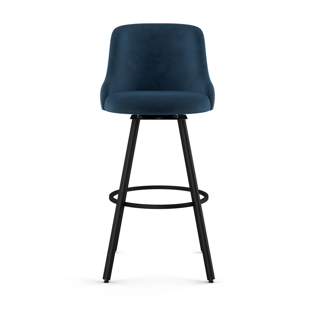 Dark Blue Velvet Swivel Counter Stool G107