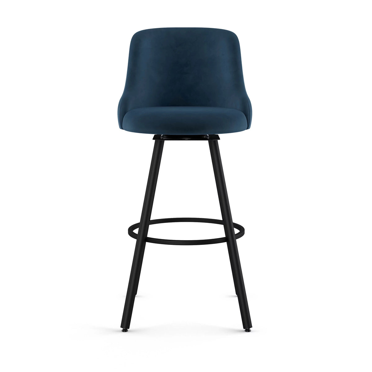 Dark Blue Velvet Swivel Counter Stool G107