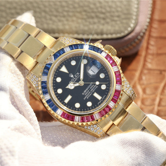 Golden Blue Red Diamond Black Dial 40mm G32503