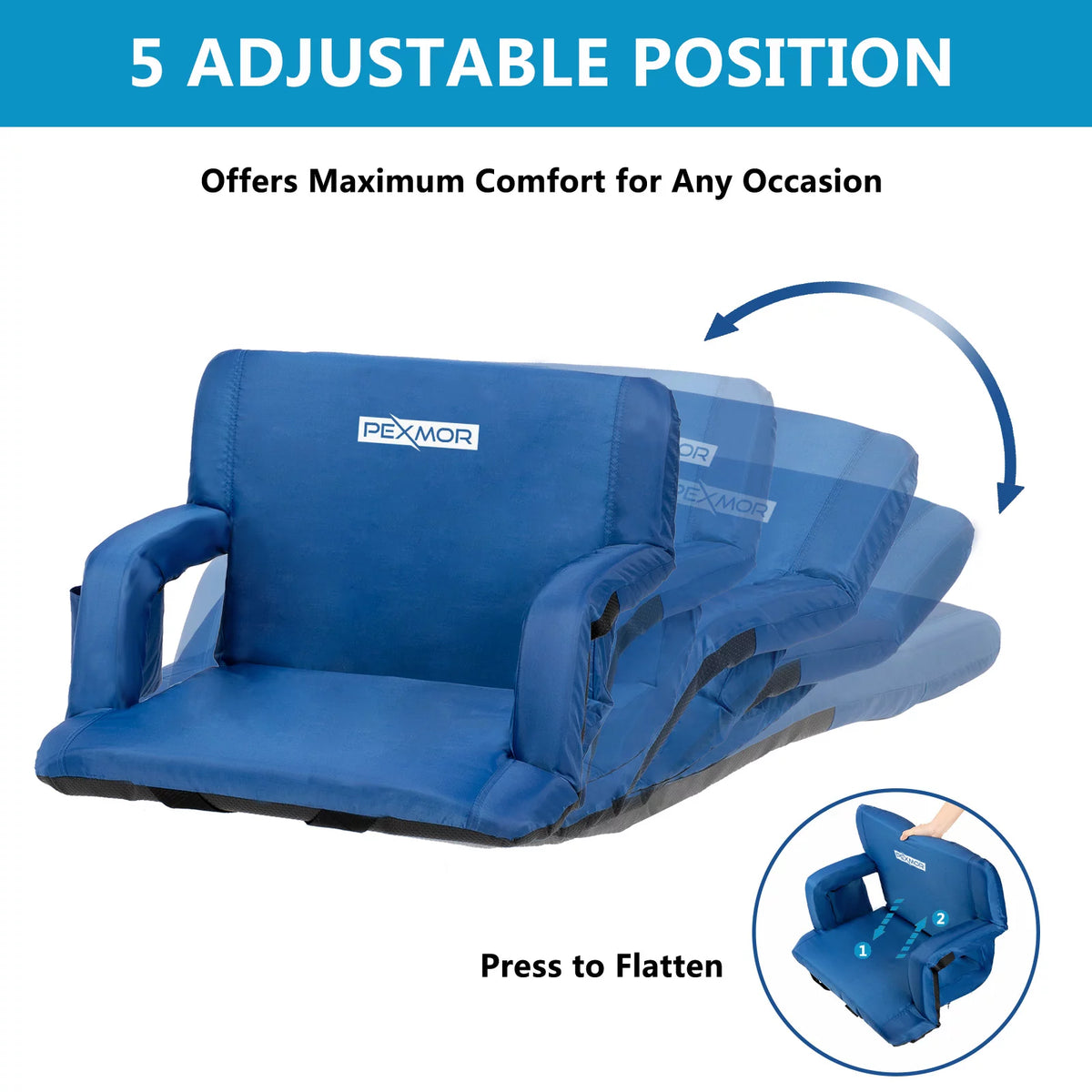 Extra Wide 25'' Stadium Seat with Back Support & Carrying Bag C83930