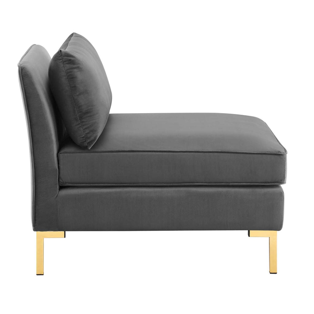 Pink Performance Velvet Armless Chair H56715
