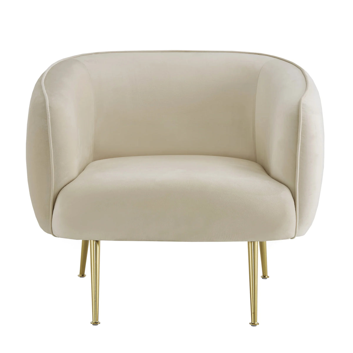 Beige Velvet Upholstered Accent Chair V623206