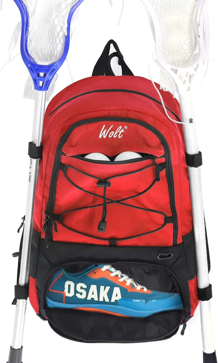 Turf Lacrosse Backpack Bag with Two Stick Holders and Cleats Shoe Compartment Z327479