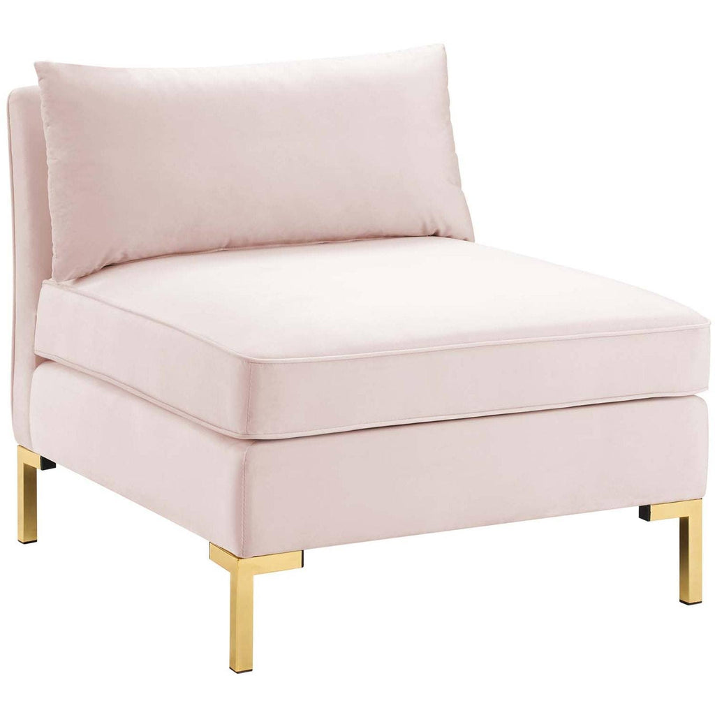Pink Performance Velvet Armless Chair H56715