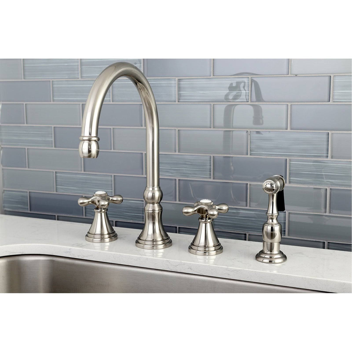 Oil Rubbed Bronze Deck Mount Kitchen Faucet with Brass Sprayer A27595