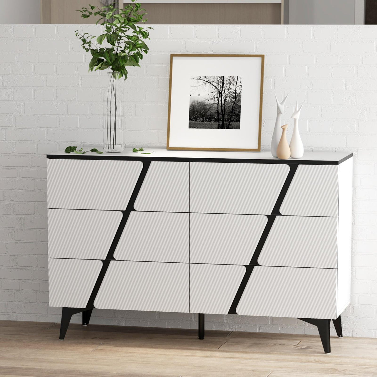 6 Drawer Wood Dresser H711