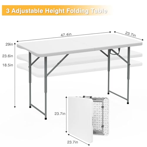 8 Foot Plastic Folding Picnic Table with Carry Handle N53889