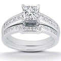 14K White Gold Diamond Wedding Engagement Ring E453586