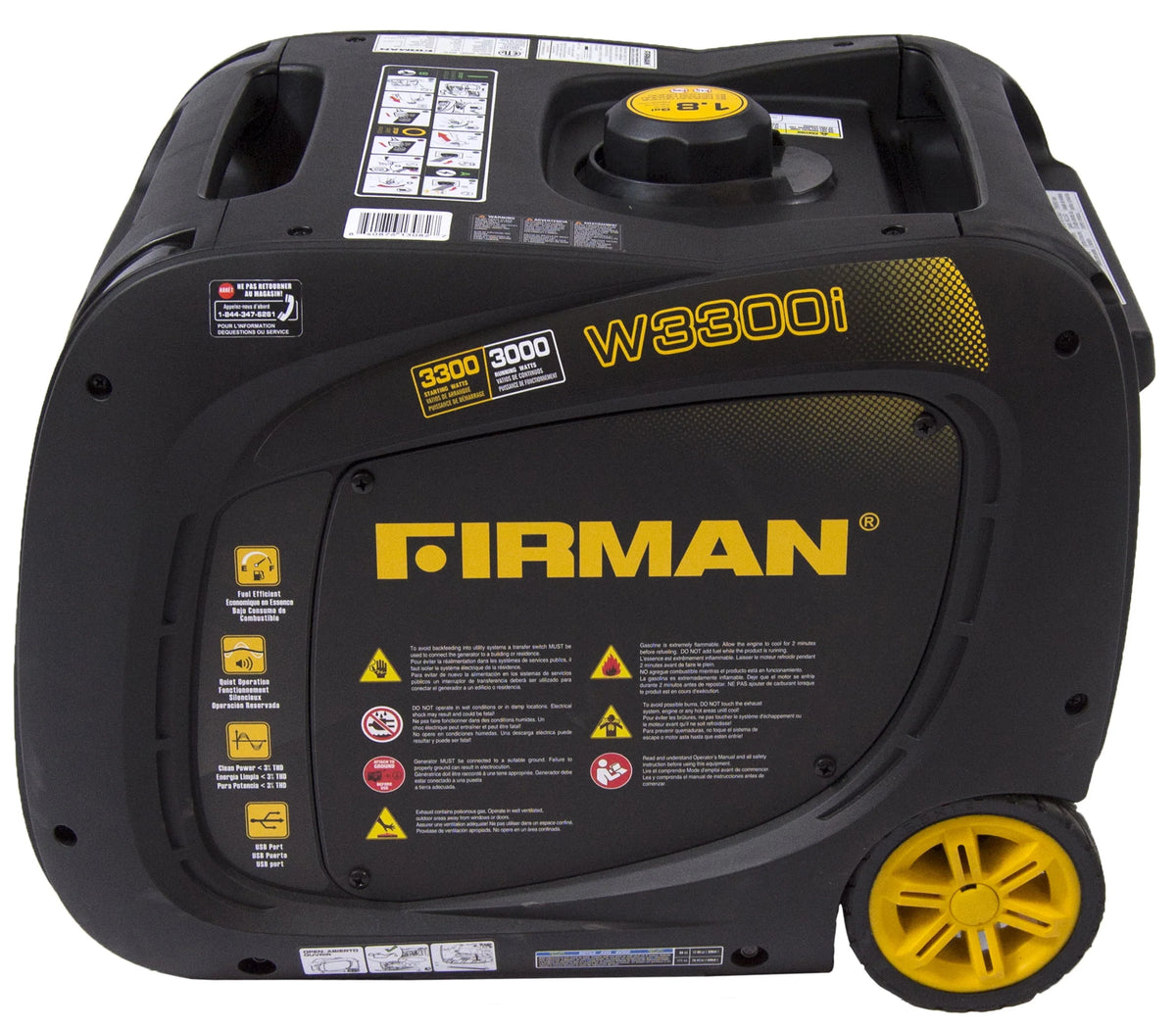 3300/3000 Watt Gas Electric Start Inverter Generator with USB M89780
