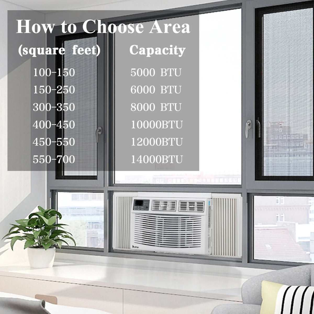 12000BTU 110V Window-Mounted Remote Control Air Conditioner, White E40186