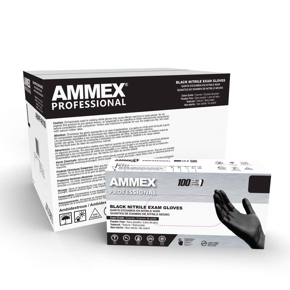 Black Nitrile Exam Gloves (Case of 1000) - Small L337