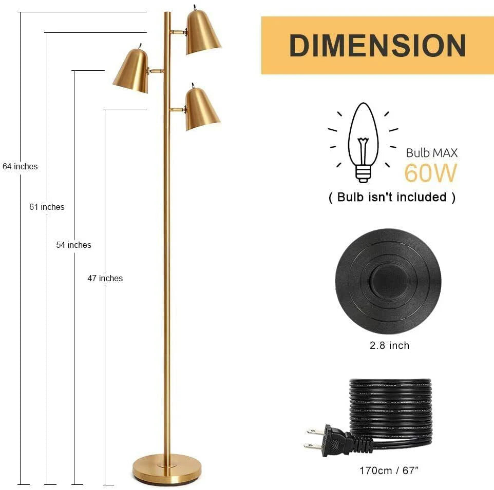 Adjustable Floor Lamp Gold W963
