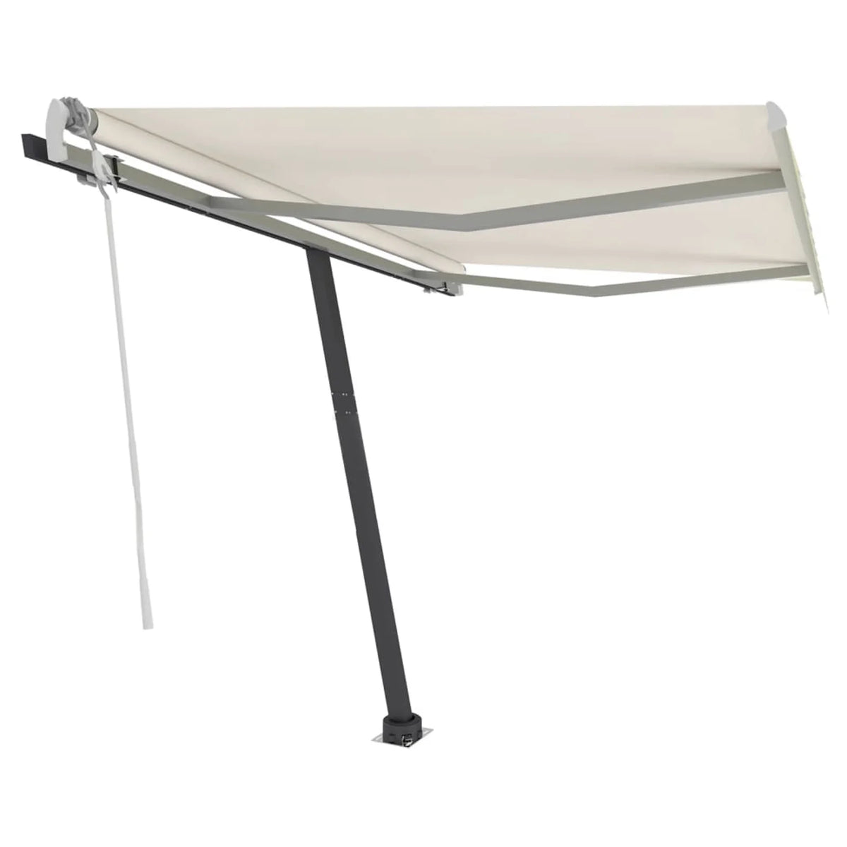 Manual Retractable Awning with LED Outdoor Canopy Sunshade Shelter Cream 118.1 x 98.4 Inches C93150