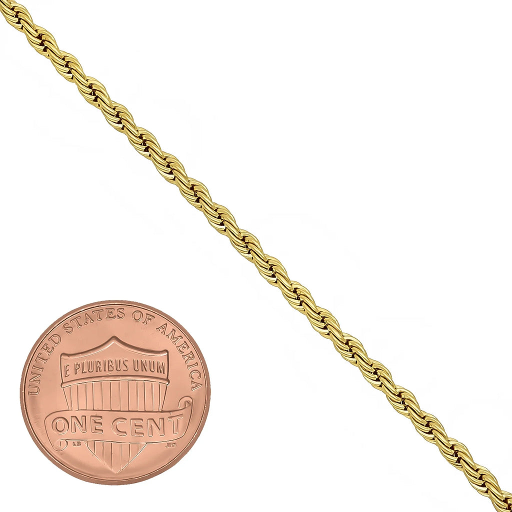 14k Yellow Gold Plated Twisted Rope Chain Necklace, 22 inches C830169