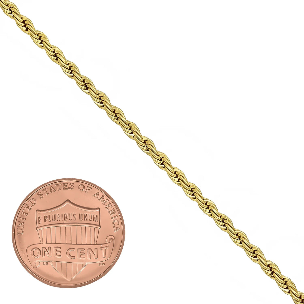 14k Yellow Gold Plated Twisted Rope Chain Necklace, 22 inches C830169