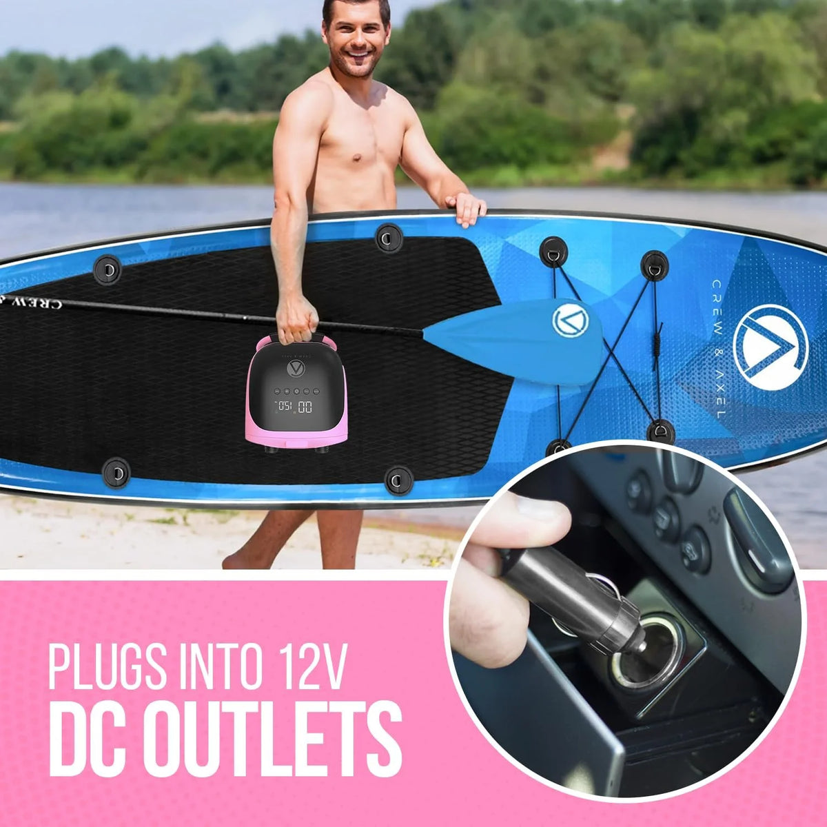 20 PSI Electric Paddle Board Pump with Auto Shut Off Y1727