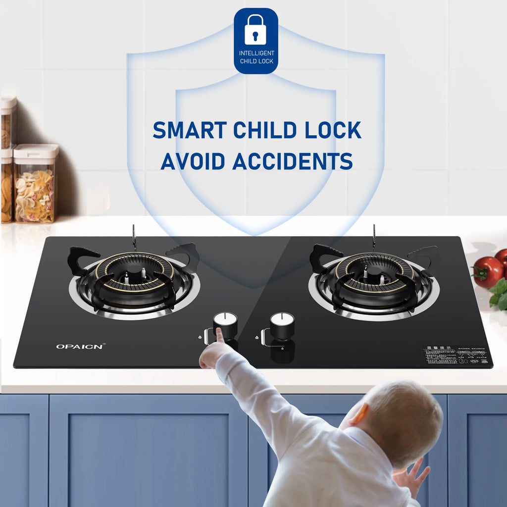 Double Burner Gas Stove Tempered Glass Cooktop U228
