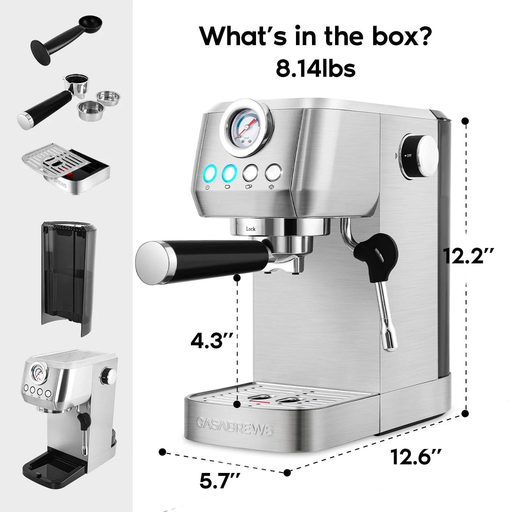 20 Bar Espresso Machine with Milk Frother Steam Wand G1619