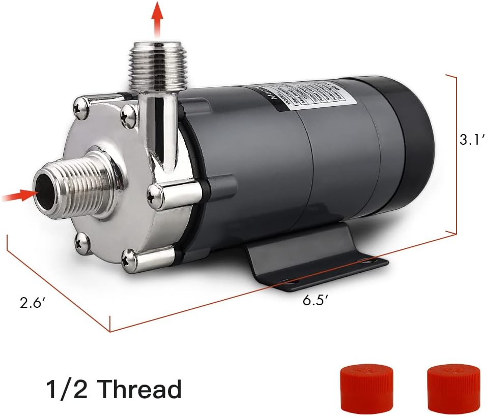 Magnetic Drive Pump 15RM with 1/2" NPT Thread, Black, Pack of 2 M9113