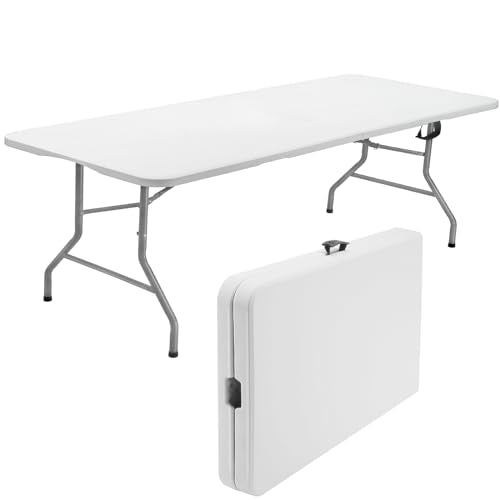 8 Foot Plastic Folding Picnic Table with Carry Handle N53889
