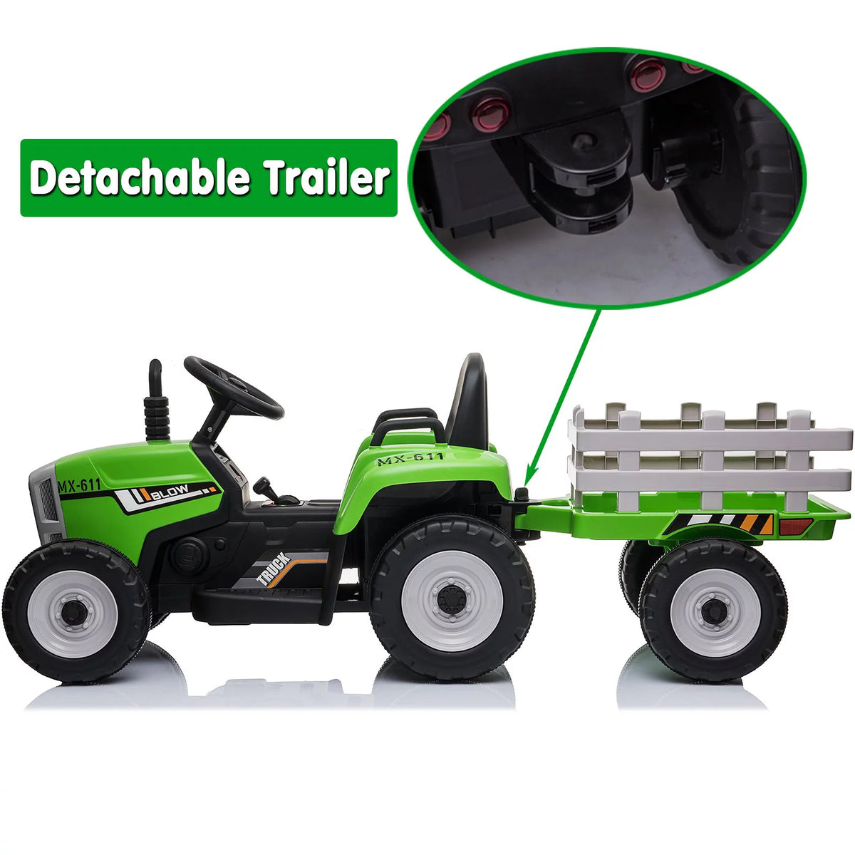12V Kids Ride On Tractor with Trailer S29325