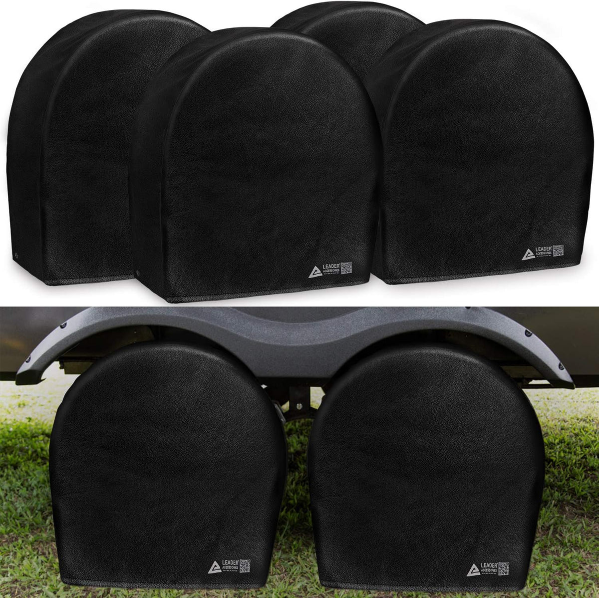 Tire Covers 4 Pack Waterproof Fits 24"-26.5" Diameter Tires Black Pack of 2 V8557