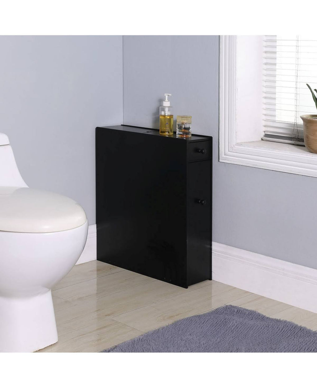 Black Bathroom Floor Cabinet Y209484