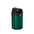 Green Metal Trash Can with Roto Molded Lid C2228